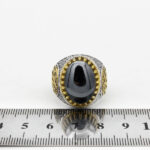 انگشتر حدید صینی نقره مردانه طرح آمدم ای شاه + حکاکی - Image 3