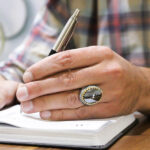 انگشتر حدید صینی نقره مردانه طرح برزان + حکاکی - Image 3