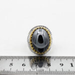 انگشتر حدید صینی نقره مردانه طرح برزان + حکاکی - Image 5