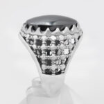 انگشتر حدید صینی نقره مردانه طرح ضریح + حکاکی - Image 2