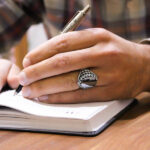 انگشتر حدید صینی نقره مردانه طرح ضریح + حکاکی - Image 3