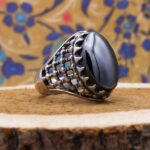 انگشتر حدید صینی نقره مردانه طرح ضریح + حکاکی - Image 5