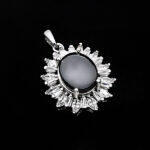 گردنبند حدید صینی زنانه نقره طرح مهرسا+ حکاکی - Image 4