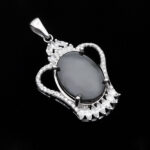 گردنبند حدید صینی زنانه نقره طرح منظر+ حکاکی - Image 4