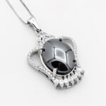 گردنبند حدید صینی زنانه نقره طرح منظر+ حکاکی - Image 3