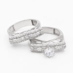 حلقه و پشت حلقه نقره زنانه طرح کمند - Image 2