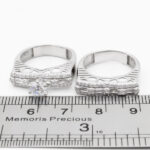 حلقه و پشت حلقه نقره زنانه طرح کمند - Image 3