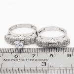 حلقه و پشت حلقه نقره زنانه طرح کوثر - Image 3