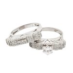 حلقه و پشت حلقه نقره زنانه طرح کوثر