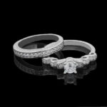 حلقه و پشت حلقه نقره زنانه طرح کیانا