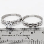 حلقه و پشت حلقه نقره زنانه طرح گل آرا - Image 2