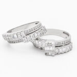 حلقه و پشت حلقه نقره زنانه طرح گلاب - Image 2