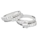 حلقه و پشت حلقه نقره زنانه طرح گلاب