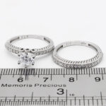 حلقه و پشت حلقه نقره زنانه طرح گلپر - Image 3