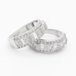 حلقه و پشت حلقه نقره زنانه طرح گلدشت - Image 2