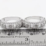 حلقه و پشت حلقه نقره زنانه طرح گلدشت - Image 3