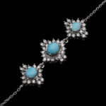 دستبند فیروزه نیشابوری نقره زنانه طرح فخیمه - Image 4