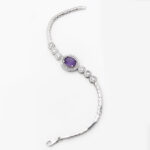 دستبند آمیتیست الماس تراش نقره زنانه طرح ماجده - Image 3