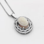 گردنبند عقیق باباقوری نقره زنانه طرح طلعت - Image 2