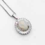 گردنبند عقیق باباقوری نقره زنانه طرح فرنوش - Image 3