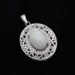 گردنبند عقیق باباقوری نقره زنانه طرح فروغ - Image 4