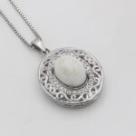 گردنبند عقیق باباقوری نقره زنانه طرح فروغ - Image 3