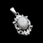 گردنبند عقیق باباقوری نقره زنانه طرح گلدیس - Image 4