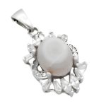 گردنبند عقیق باباقوری نقره زنانه طرح گلدیس