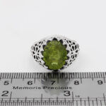 انگشتر زبرجد الماس تراش نقره مردانه طرح شهامت - Image 2