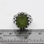 انگشتر زبرجد الماس تراش نقره مردانه طرح شهباز - Image 2