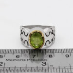 انگشتر زبرجد الماس تراش نقره مردانه طرح شهبال - Image 2