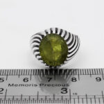 انگشتر زبرجد الماس تراش نقره مردانه طرح سهران - Image 2