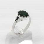 انگشتر زمرد الماس تراش نقره مردانه شهداد - Image 3