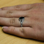 انگشتر زمرد الماس تراش نقره مردانه شهداد - Image 4