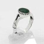 انگشتر زمرد الماس تراش نقره مردانه شهراد - Image 2