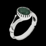 انگشتر زمرد الماس تراش نقره مردانه شهراد