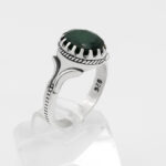 انگشتر زمرد الماس تراش نقره مردانه شهرام - Image 2