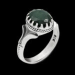 انگشتر زمرد الماس تراش نقره مردانه شهرام