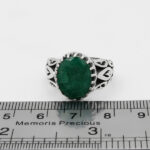 انگشتر زمرد الماس تراش نقره مردانه شهران - Image 2