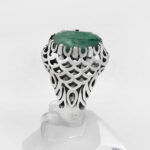 انگشتر زمرد هندی الماس تراش نقره مردانه شهرداد - Image 2