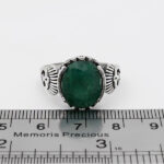 انگشتر زمرد هندی الماس تراش نقره مردانه شهروز - Image 2