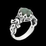 انگشتر زمرد هندی الماس تراش نقره مردانه محسن