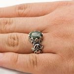 انگشتر زمرد هندی الماس تراش نقره مردانه محسن - Image 2