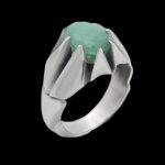 انگشتر زمرد زامبی الماس تراش نقره مردانه الیاس