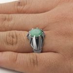 انگشتر زمرد زامبی الماس تراش نقره مردانه الیاس - Image 2