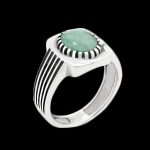 انگشتر زمرد هندی الماس تراش نقره مردانه باقر - Image 5