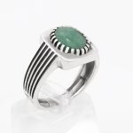 انگشتر زمرد هندی الماس تراش نقره مردانه باقر - Image 4