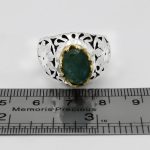 چک سینا توضیح ندارد: انگشتر زمرد هندی الماس تراش نقره مردانه  فاخر دست ساز شارا - Image 4