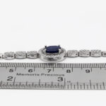 دستبند یاقوت کبود الماس تراش نقره زنانه طرح کتایون ۲ - Image 2