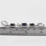 نیم ست یاقوت کبود الماس تراش نقره زنانه طرح عابده - Image 3